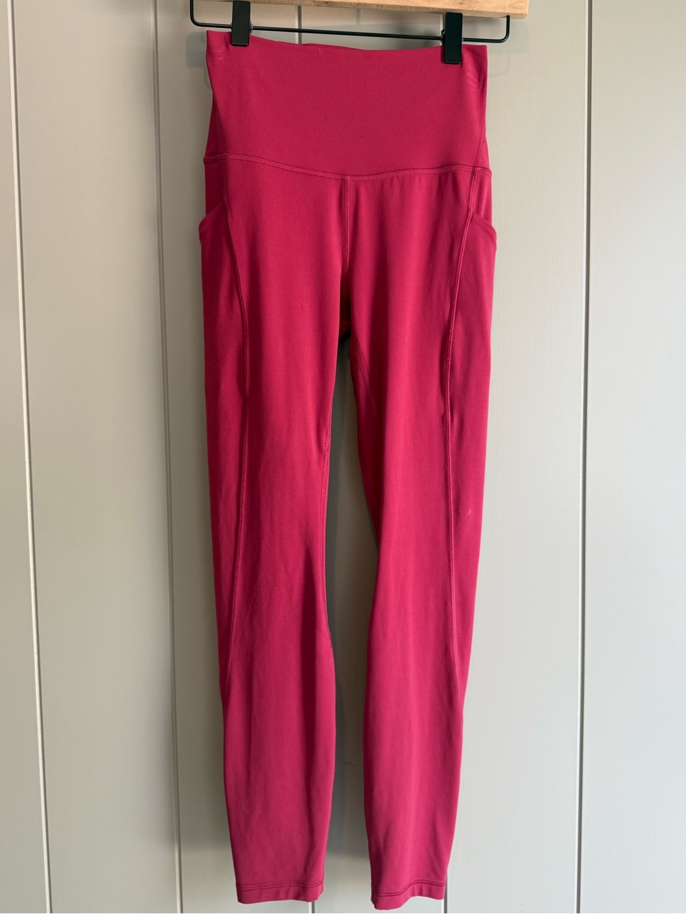 Lululemon Leggings Tight Womens Size 4 Pink High Rise Side Pocket 26” Inseam